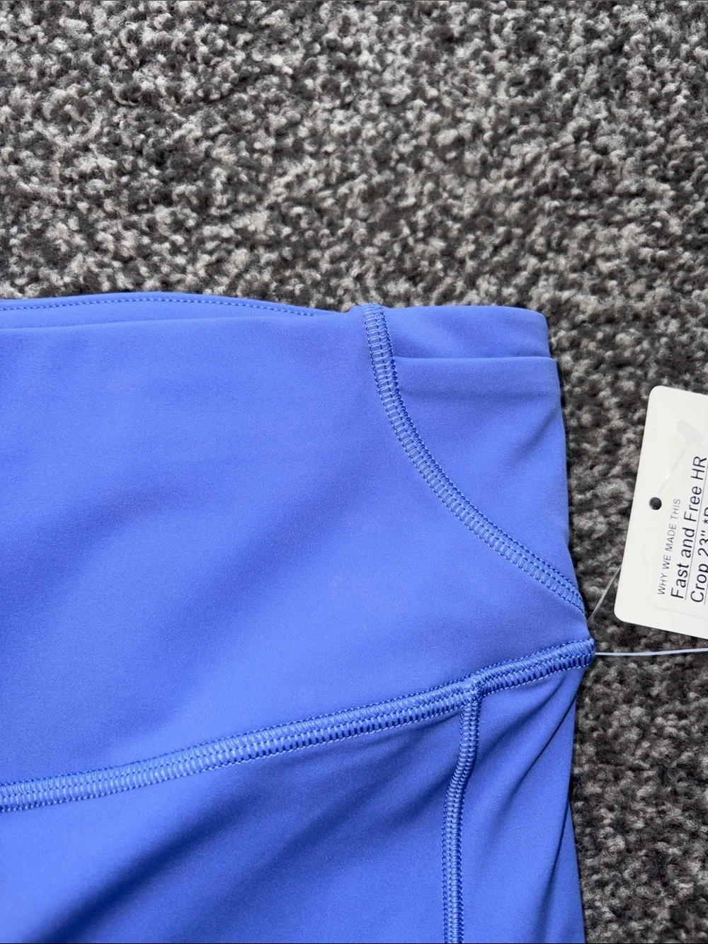 Lululemon Fast And Free HR Crop 23” Leggings Pockets Wild IndigoWLIN Size 12 NWT